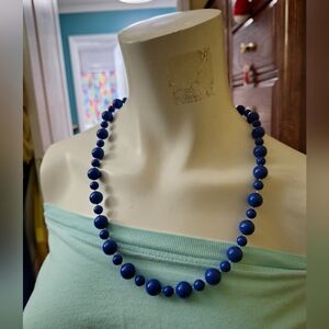Vintage Mini Blue Bubblegum Beaded Necklace